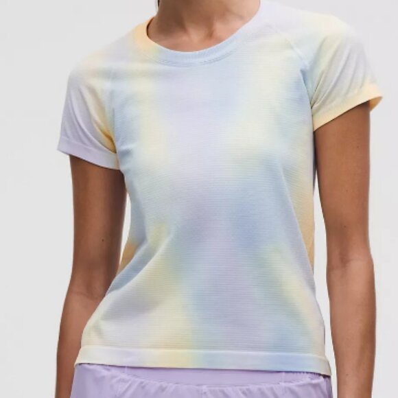 lululemon athletica "TO DYE FOR" Purple/Yellow Pastel Swiftly Tech 2.0 NWT - Picture 1 of 6